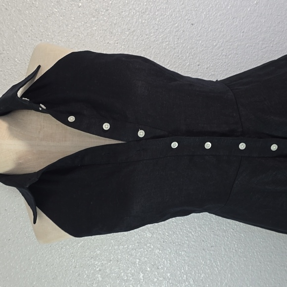 Ralph Laure Linen Black Halter Midi Dress - Picture 2 of 10